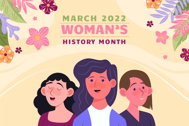 Vector gratuito ilustración plana del mes de la historia de la mujer