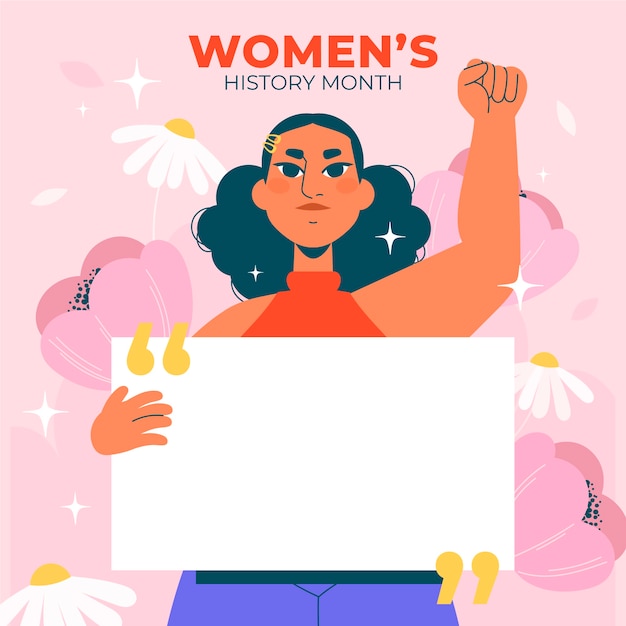 Vector gratuito ilustración plana del mes de la historia de la mujer