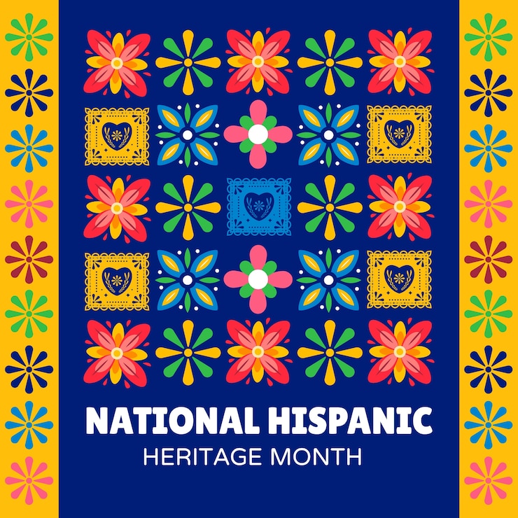 Vector gratuito ilustración plana del mes nacional de la herencia hispana