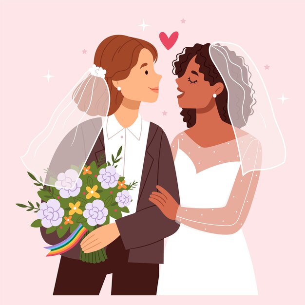 Ilustración plana del mes del orgullo lgbt