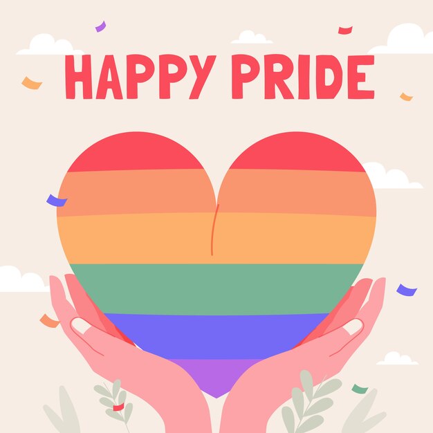 Ilustración plana del mes del orgullo