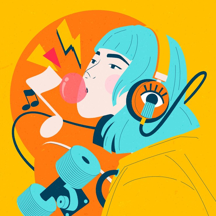 Vector gratuito ilustración plana de música y baile indie
