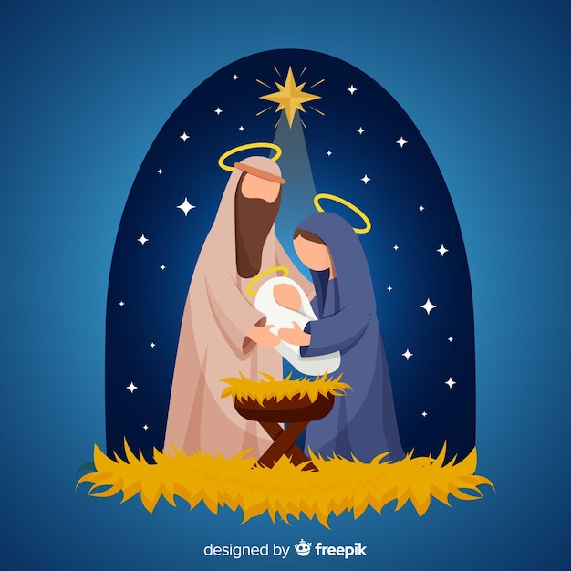 Vector gratuito ilustración plana natividad