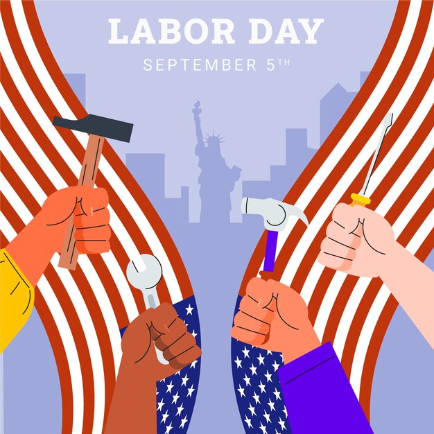 Ilustración plana para nosotros celebración del día del trabajo