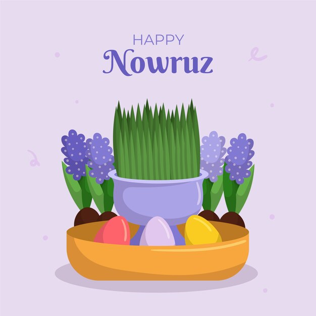 Ilustración plana de nowruz