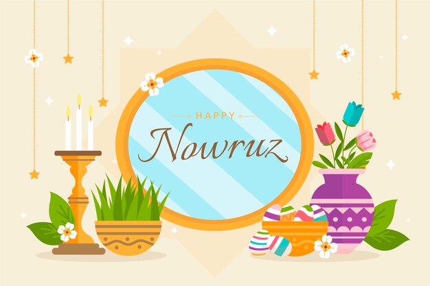 Ilustración plana de nowruz