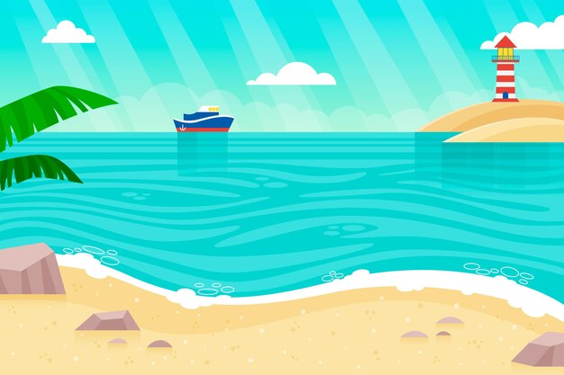 Ilustración plana del paisaje