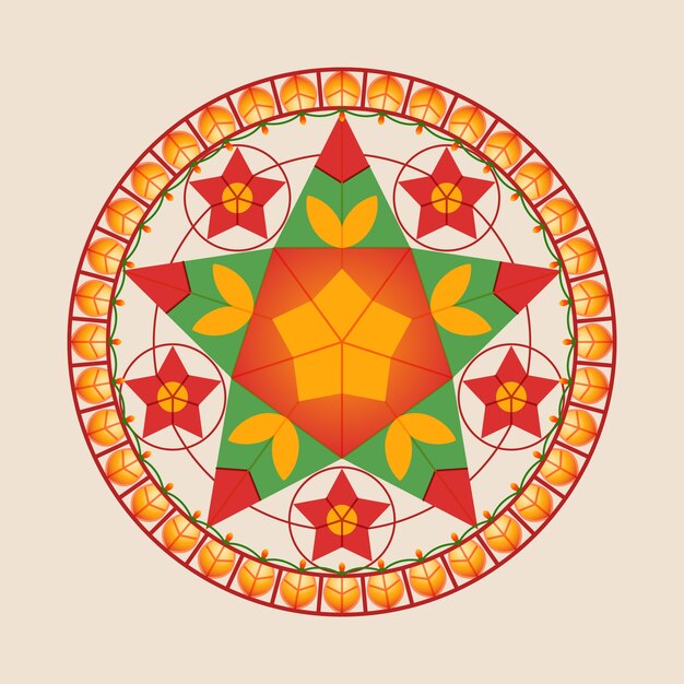 Ilustración plana de parol de navidad