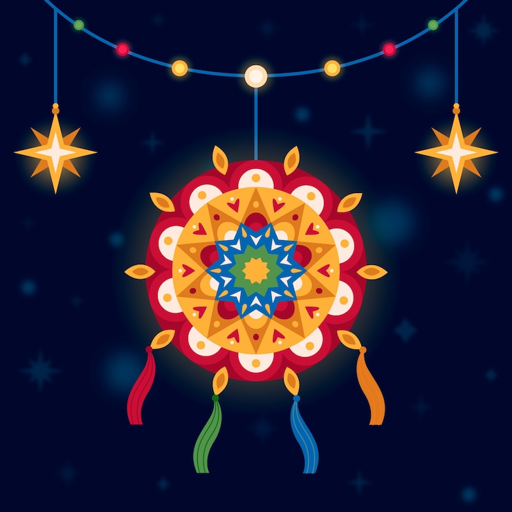 Vector gratuito ilustración plana de parol de navidad