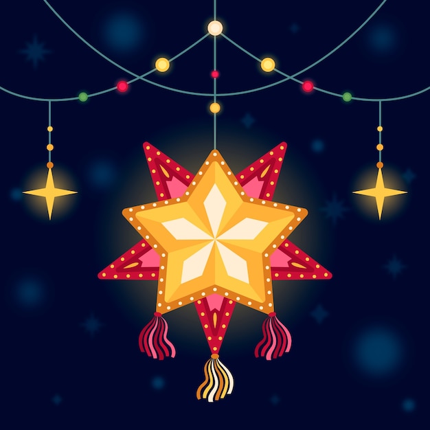 Vector gratuito ilustración plana de parol de navidad