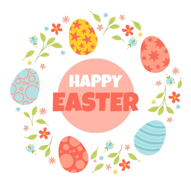 Ilustración plana de pascua
