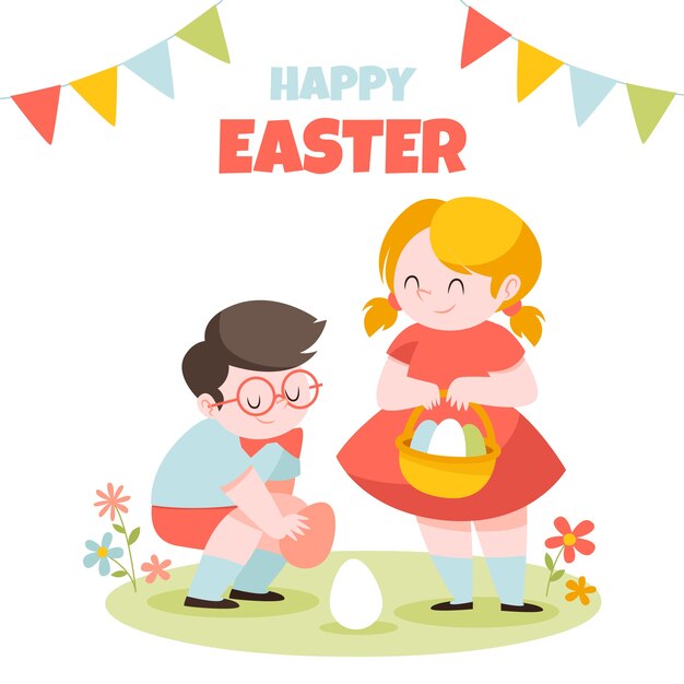 Ilustración plana de pascua