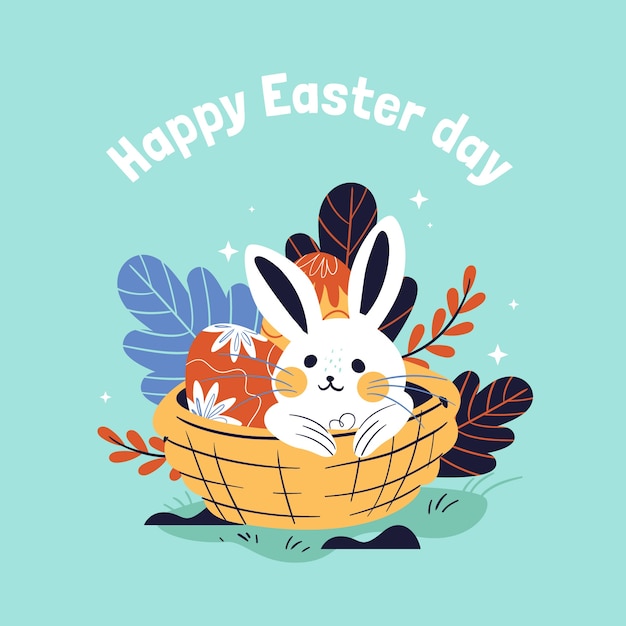 Vector gratuito ilustración plana de pascua