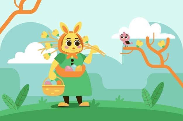 Ilustración plana de pascua