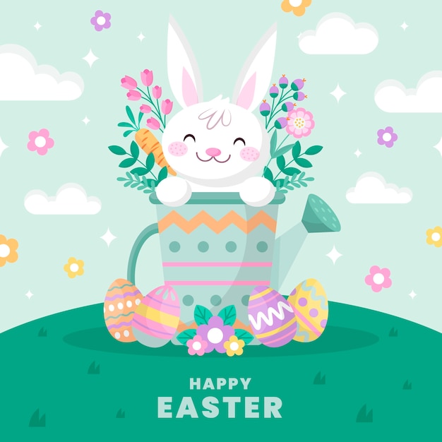 Vector gratuito ilustración plana de pascua