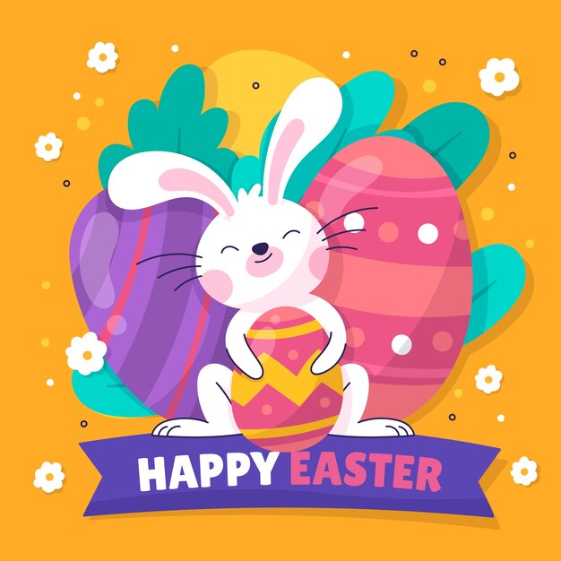 Vector gratuito ilustración plana de pascua