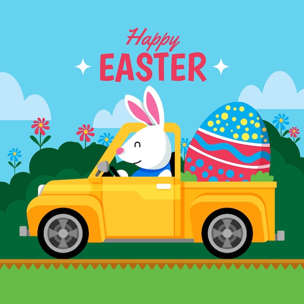 Ilustración plana de la Pascua