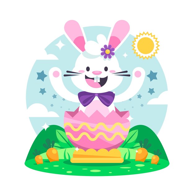 Ilustración plana de la Pascua