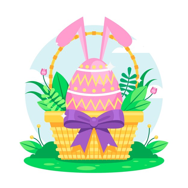 Ilustración plana de pascua