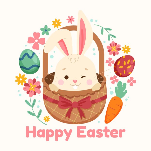 Ilustración plana de la Pascua
