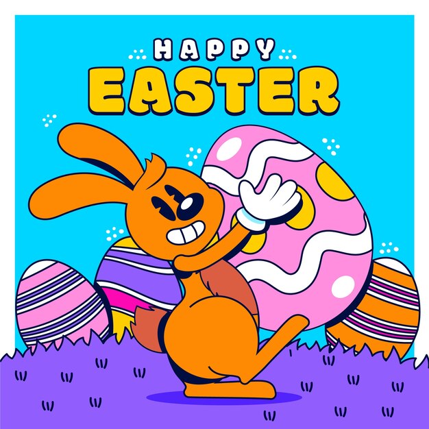 Ilustración plana de pascua
