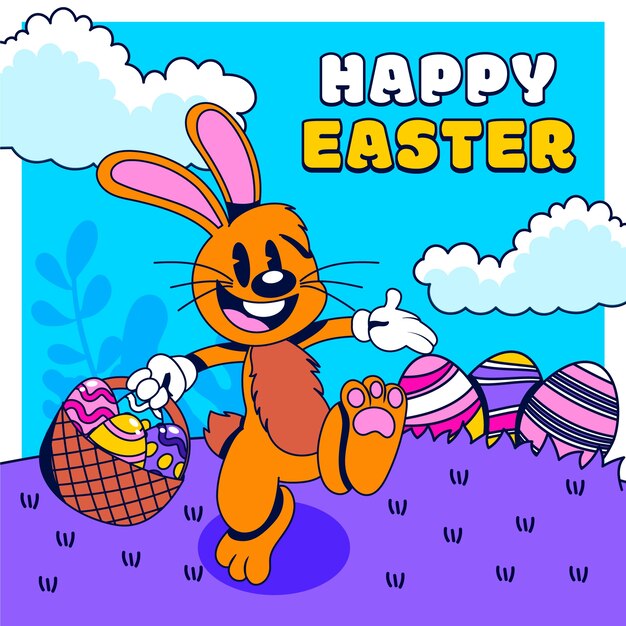 Ilustración plana de pascua