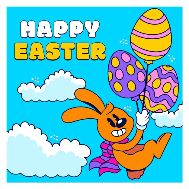 Ilustración plana de pascua