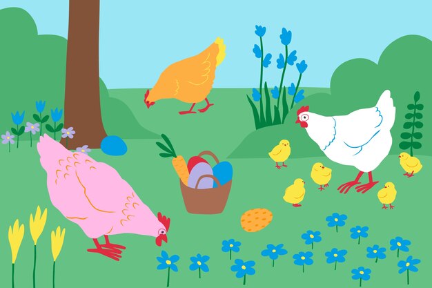 Ilustración plana de pascua