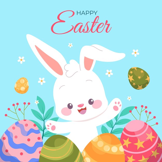 Ilustración plana de pascua