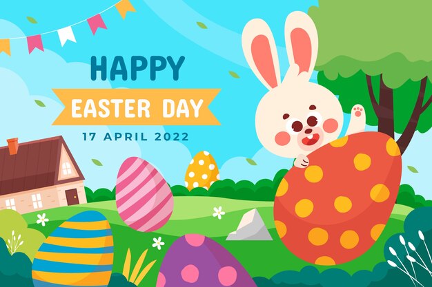 Ilustración plana de pascua