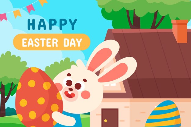 Ilustración plana de pascua