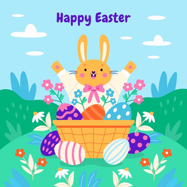 Ilustración plana de pascua
