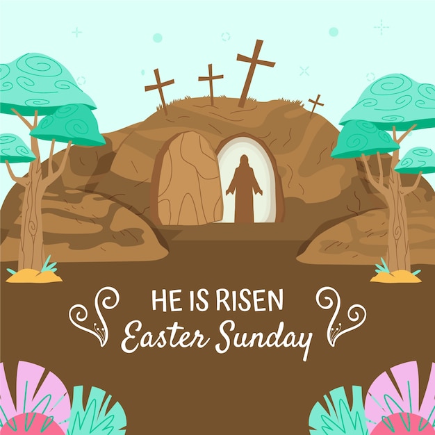 Vector gratuito ilustración plana de la pascua