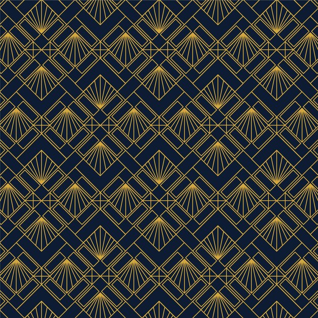 Ilustración plana del patrón art deco