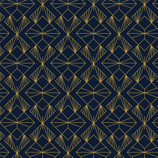 Ilustración plana del patrón art deco