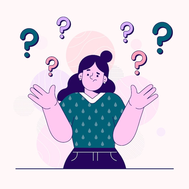 Ilustración plana de persona encogiéndose de hombros