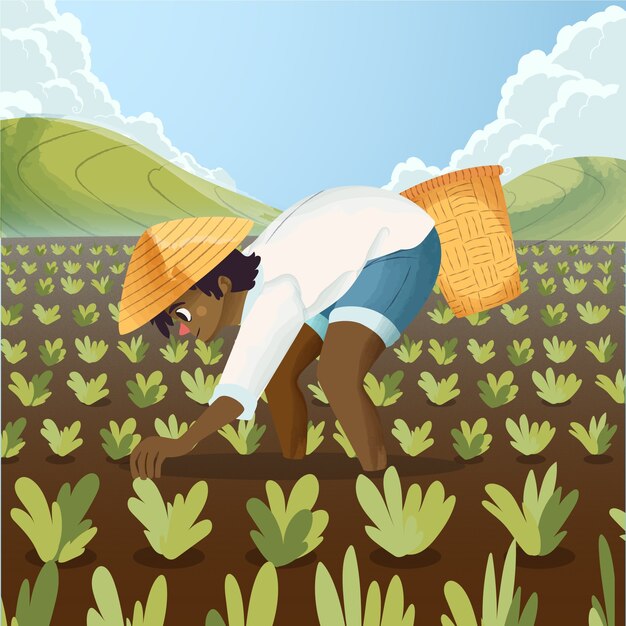 Ilustración plana de personas que realizan actividades al aire libre