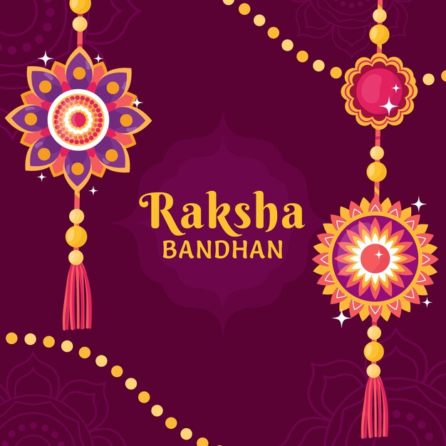 Ilustración plana de raksha bandhan