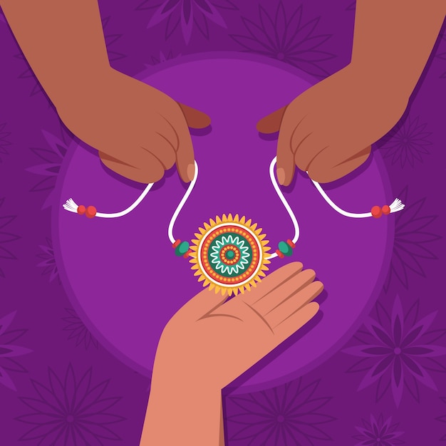 Ilustración plana de raksha bandhan