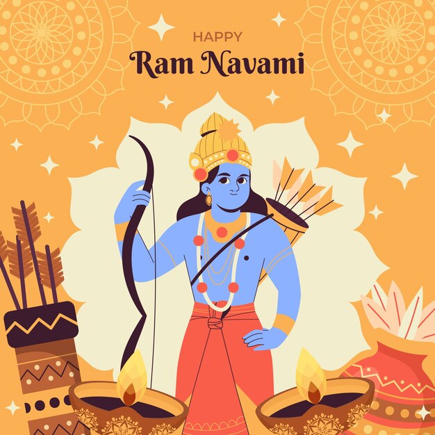 Ilustración plana ram navami