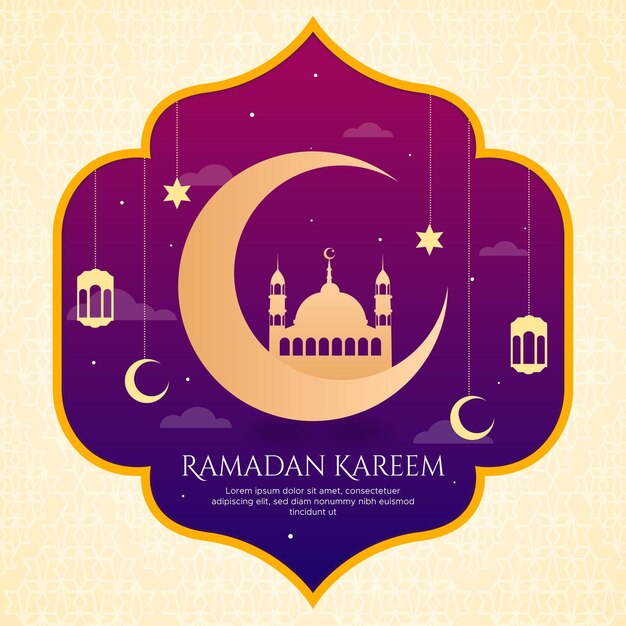 Ilustración plana de ramadán kareem