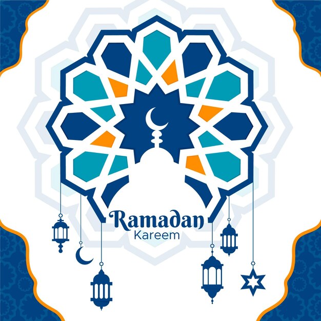 Ilustración plana de ramadán kareem