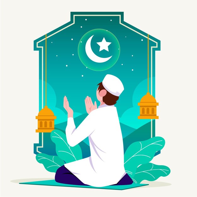 Ilustración plana de ramadán