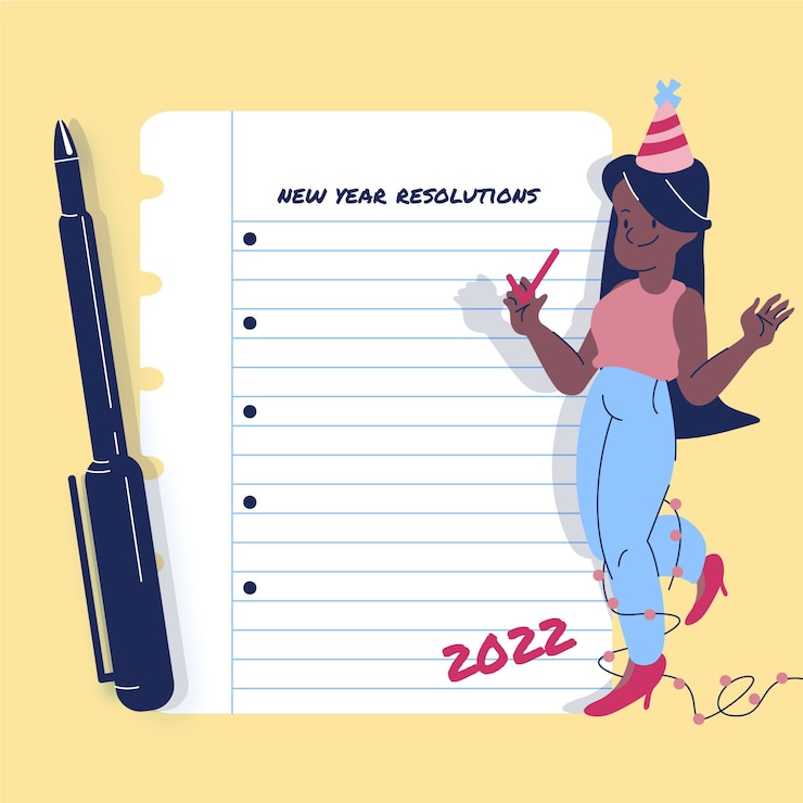 Vector gratuito ilustración plana de resoluciones de año nuevo