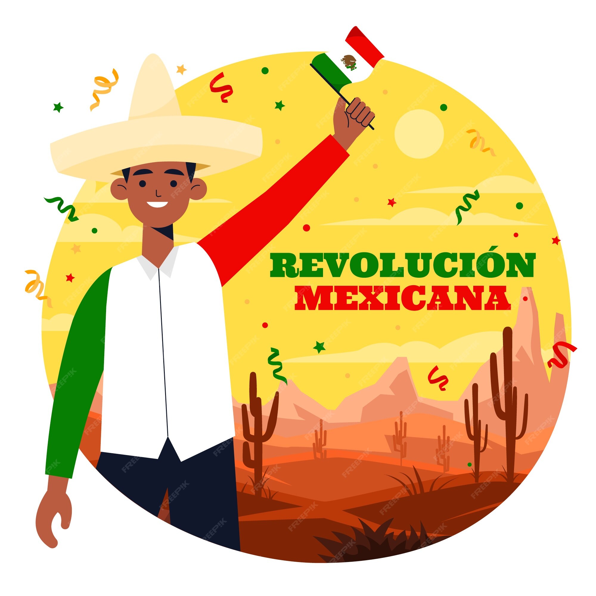 Ilustración plana revolución mexicana | Vector Gratis