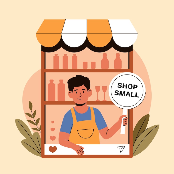 Vector gratuito ilustración plana del sábado para pequeñas empresas