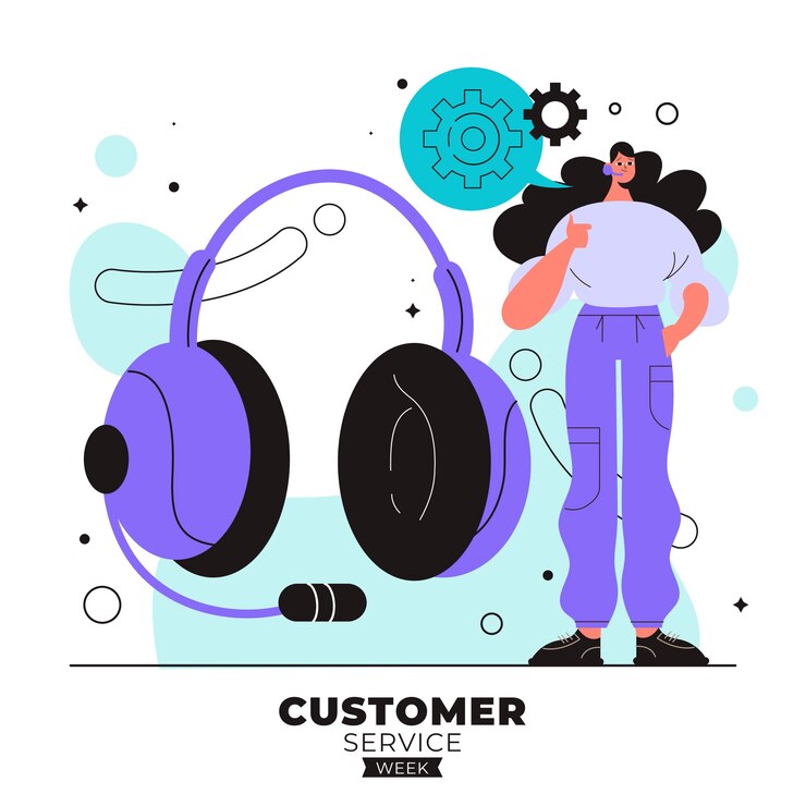 Vector gratuito ilustración plana de semana de servicio al cliente