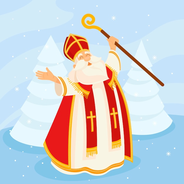 Vector gratuito ilustración plana de sinterklaas