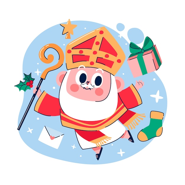 Vector gratuito ilustración plana de sinterklaas