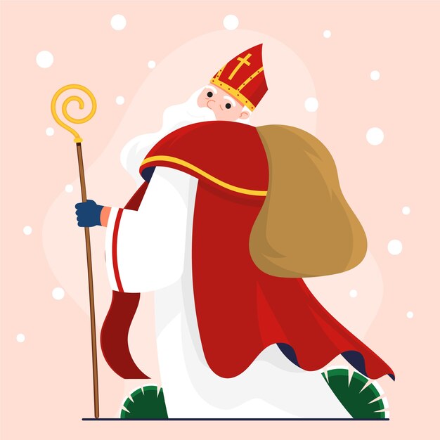 Ilustración plana de sinterklaas